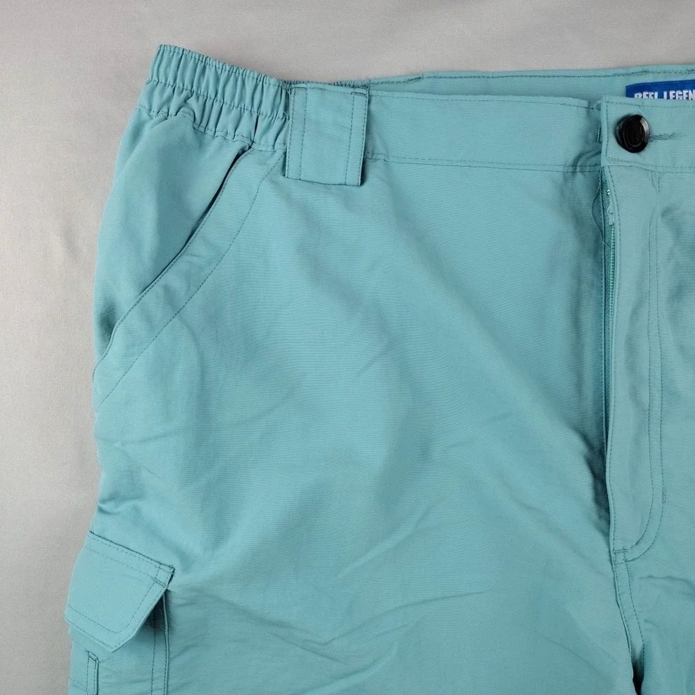 Reel Legends Bonefish Performance Cargo Shorts Mens XXL Lt Teal 7.5
